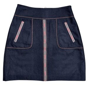 NWT Ann Taylor Loft Black Wool Blend Mini Skirt, Size 2